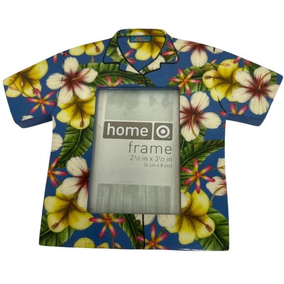 Home Hawaiian Shirt Picture Frame Blue Ornate 2.5x3.5 Photo Decor - Picture 1 of 4